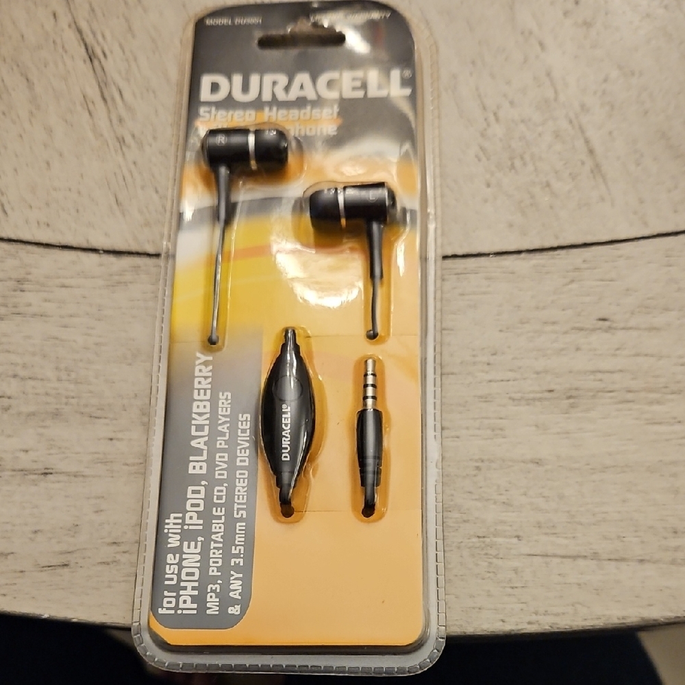 Duracell Black Stereo Headset for iPhone and iPod